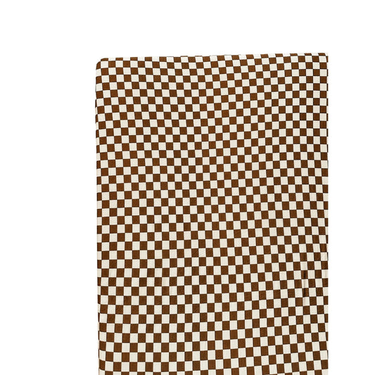 Bamboo Fitted Crib Sheet - Toffee Checkered Harp Angel Boutique