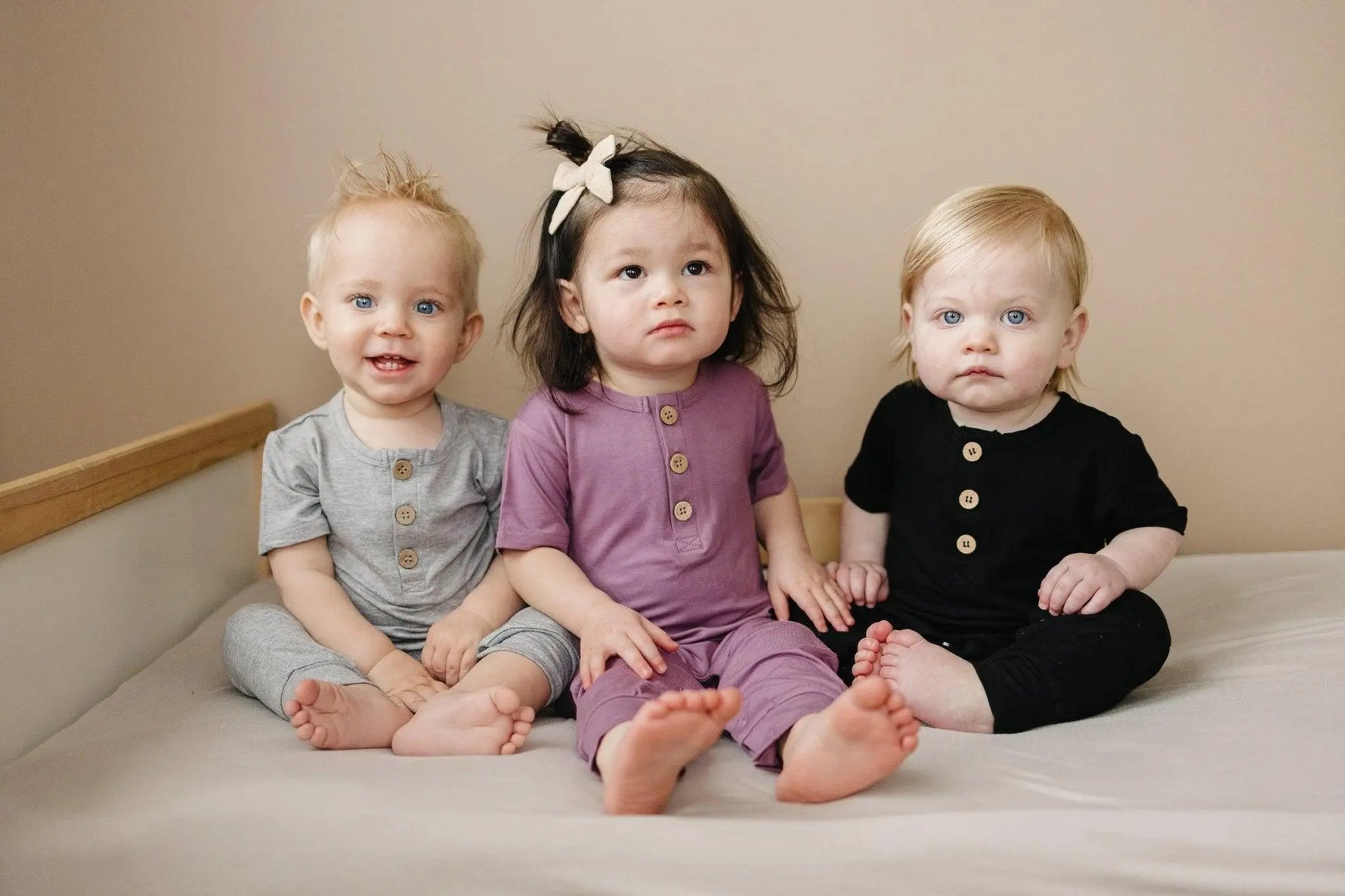 Little Joy Co. Bamboo Henley Romper For Babies Short Sleeve Snaps - Apparel & Accessories > Clothing > Baby & Toddler Clothing > Baby One-Pieces clothes