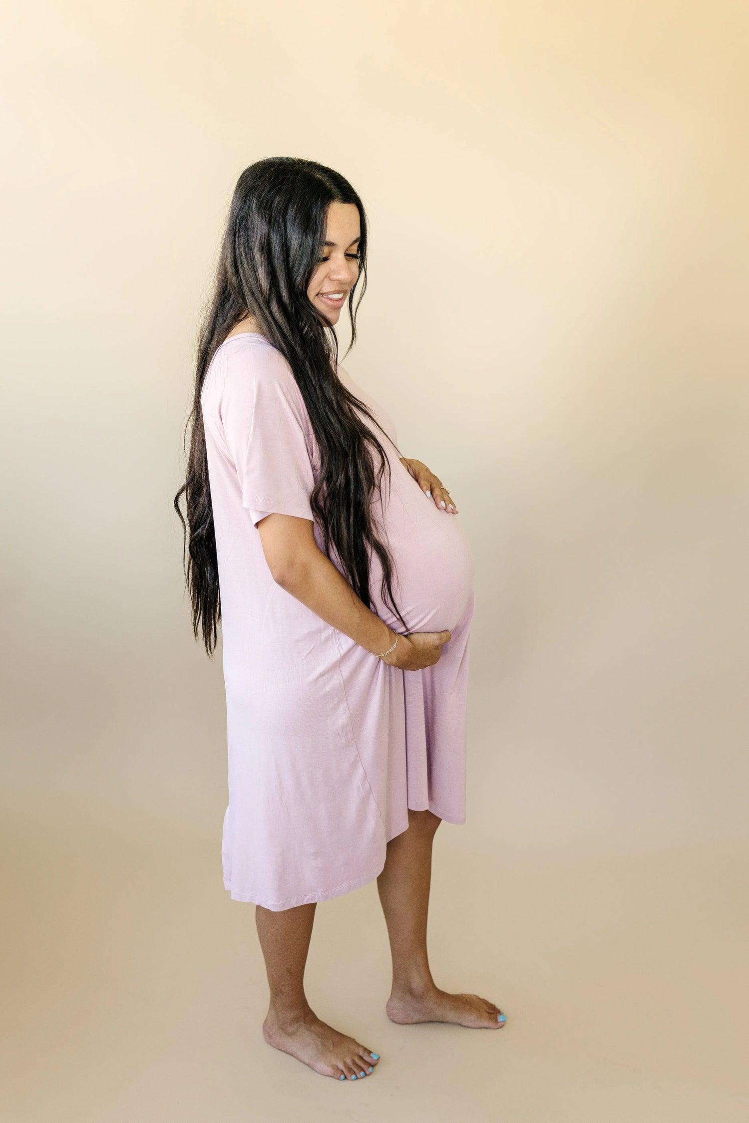 Little Joy Co. Bamboo Labor And Delivery Gown For Nursing And Skin To Skin - Apparel & Accessories > Clothing > Maternity Clothing > Maternity Dresses