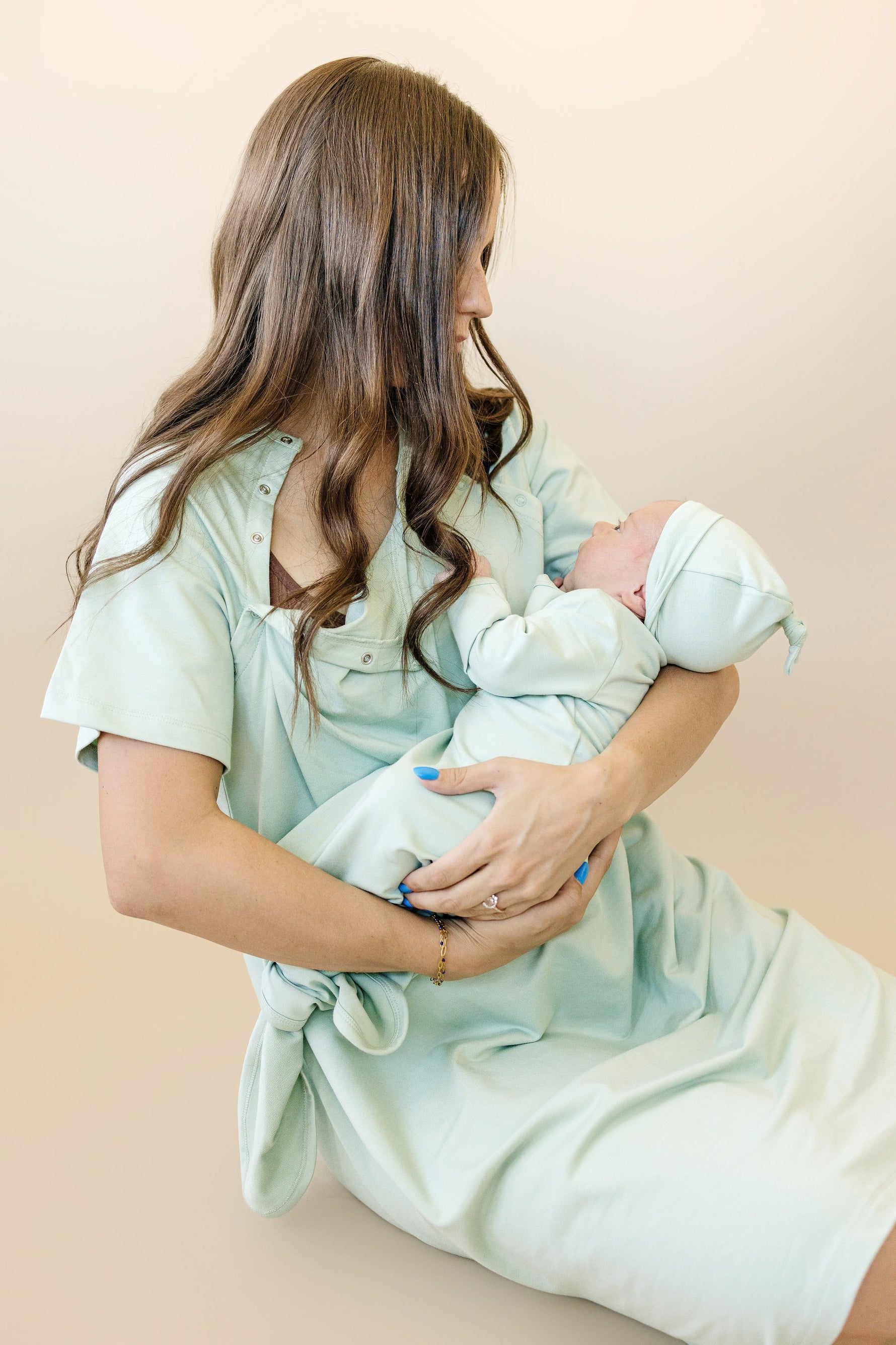 Little Joy Co. Bamboo Labor And Delivery Gown For Nursing And Skin To Skin - Apparel & Accessories > Clothing > Maternity Clothing > Maternity Dresses