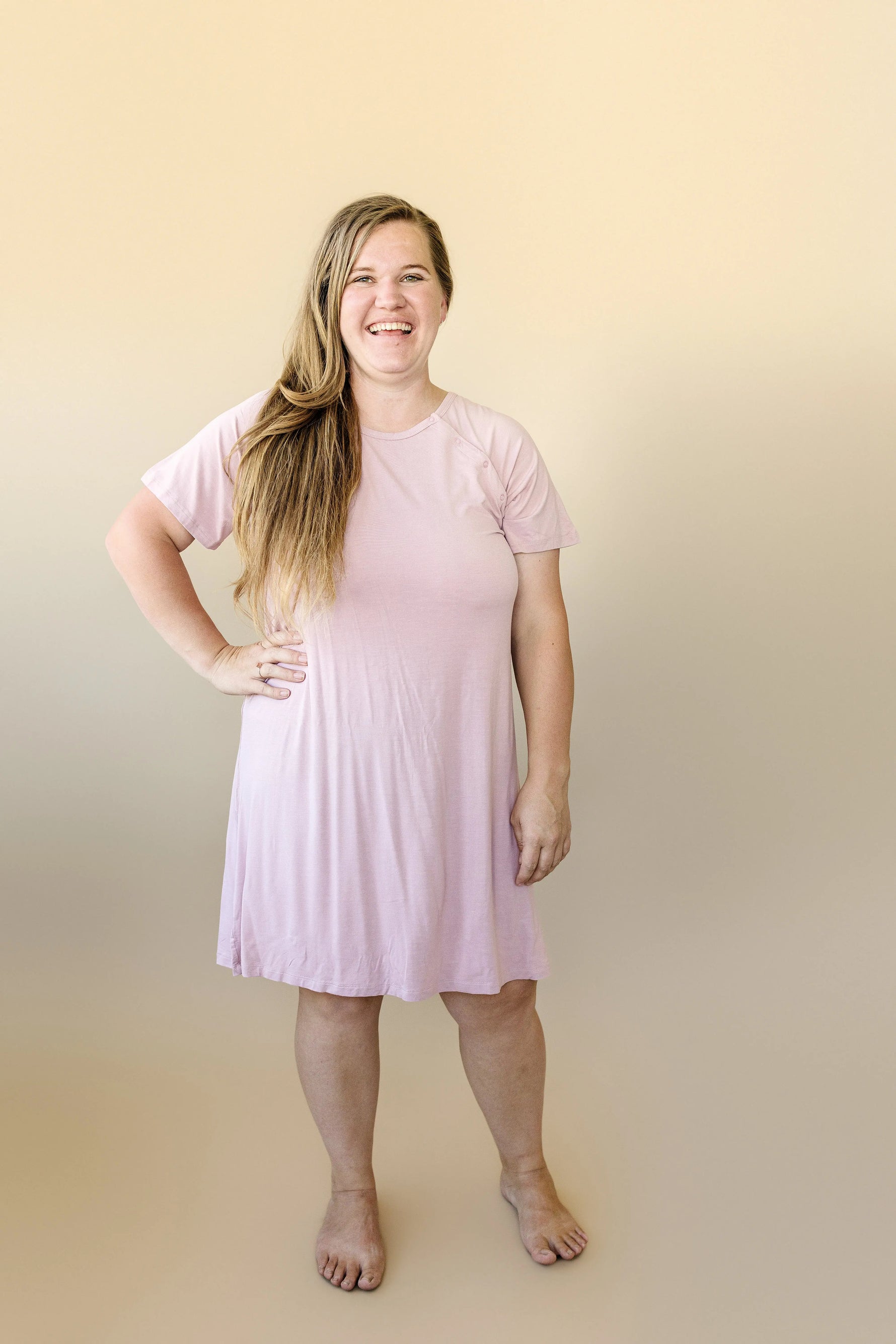 Little Joy Co. Bamboo Labor And Delivery Gown For Nursing And Skin To Skin - Apparel & Accessories > Clothing > Maternity Clothing > Maternity Dresses