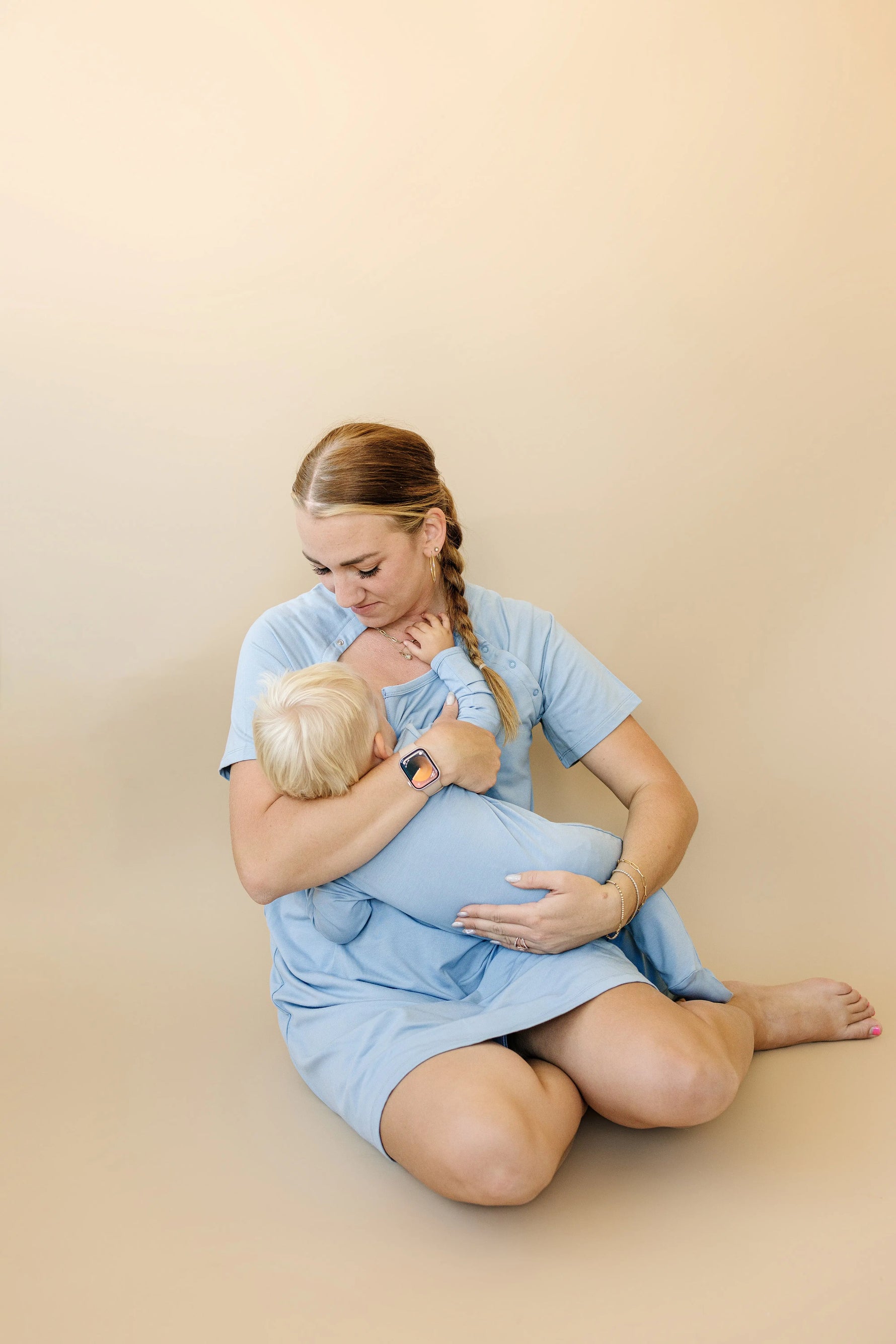 Little Joy Co. Bamboo Labor And Delivery Gown For Nursing And Skin To Skin - Apparel & Accessories > Clothing > Maternity Clothing > Maternity Dresses