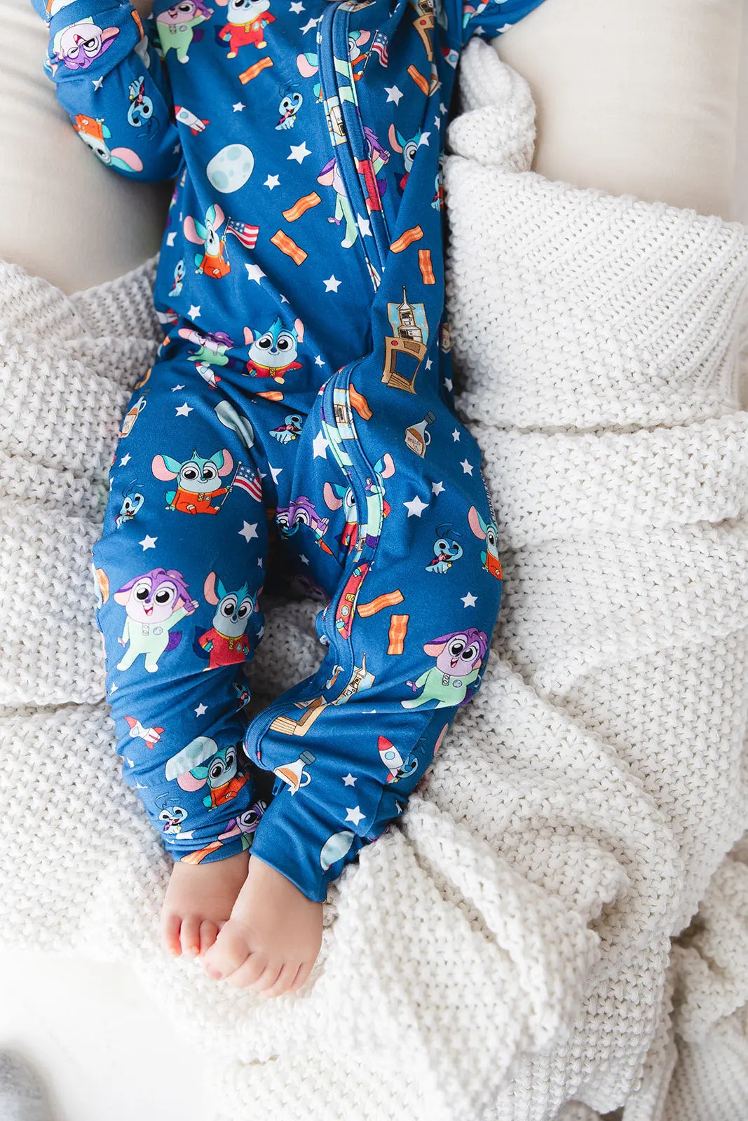 Charlie Lou Baby Bamboo Rompee Chip Chilla Baby Romper Convertible Cuffs - Apparel & Accessories > Clothing > Sleepwear & Loungewear > Pajamas romper