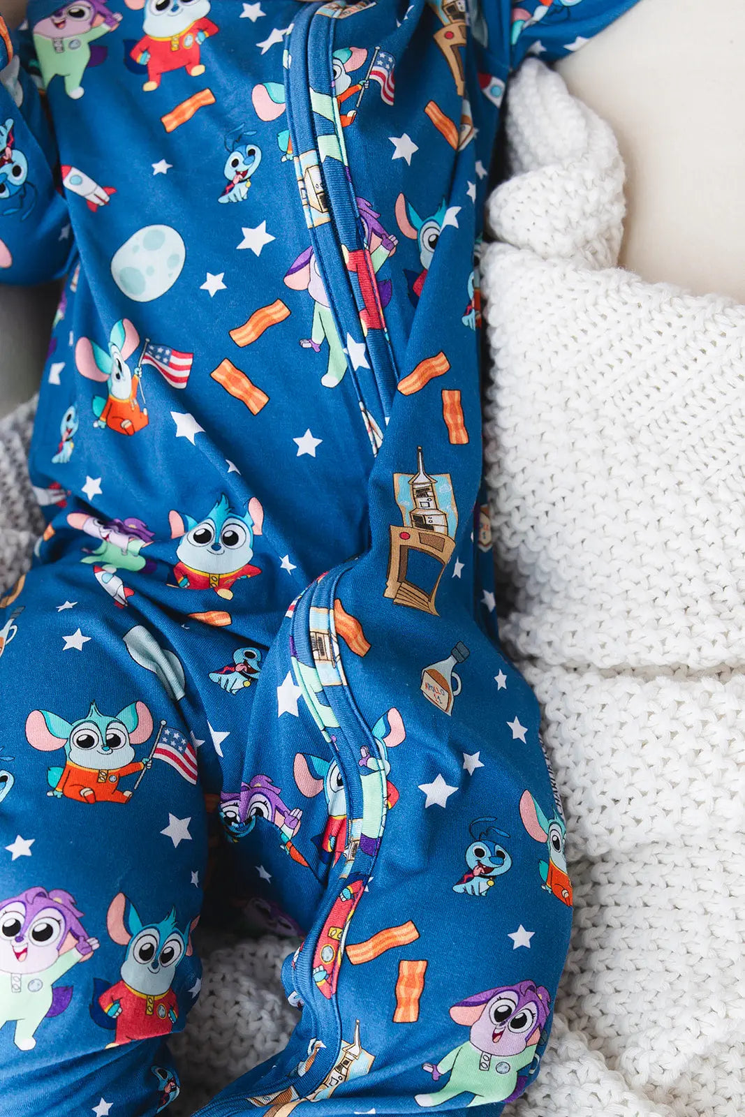 Charlie Lou Baby Bamboo Rompee Chip Chilla Baby Romper Convertible Cuffs - Apparel & Accessories > Clothing > Sleepwear & Loungewear > Pajamas romper