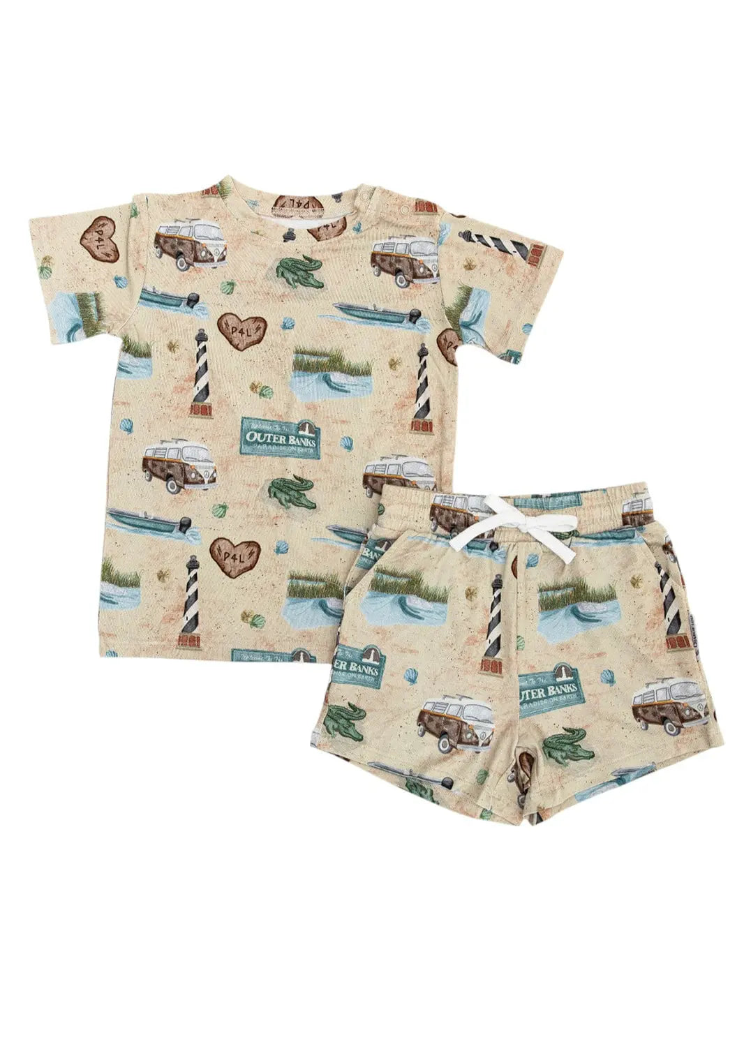 Bamboo Shortie Set Outer Banks By Charlie Lou Baby Kids Charlie Lou Baby Everetts Place: Online Boutique