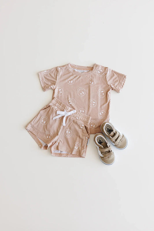 Bamboo Shortie Set Starry Eyed Smiley Baby Outfit For Babies Charlie Lou Baby Everetts Place: Online Boutique