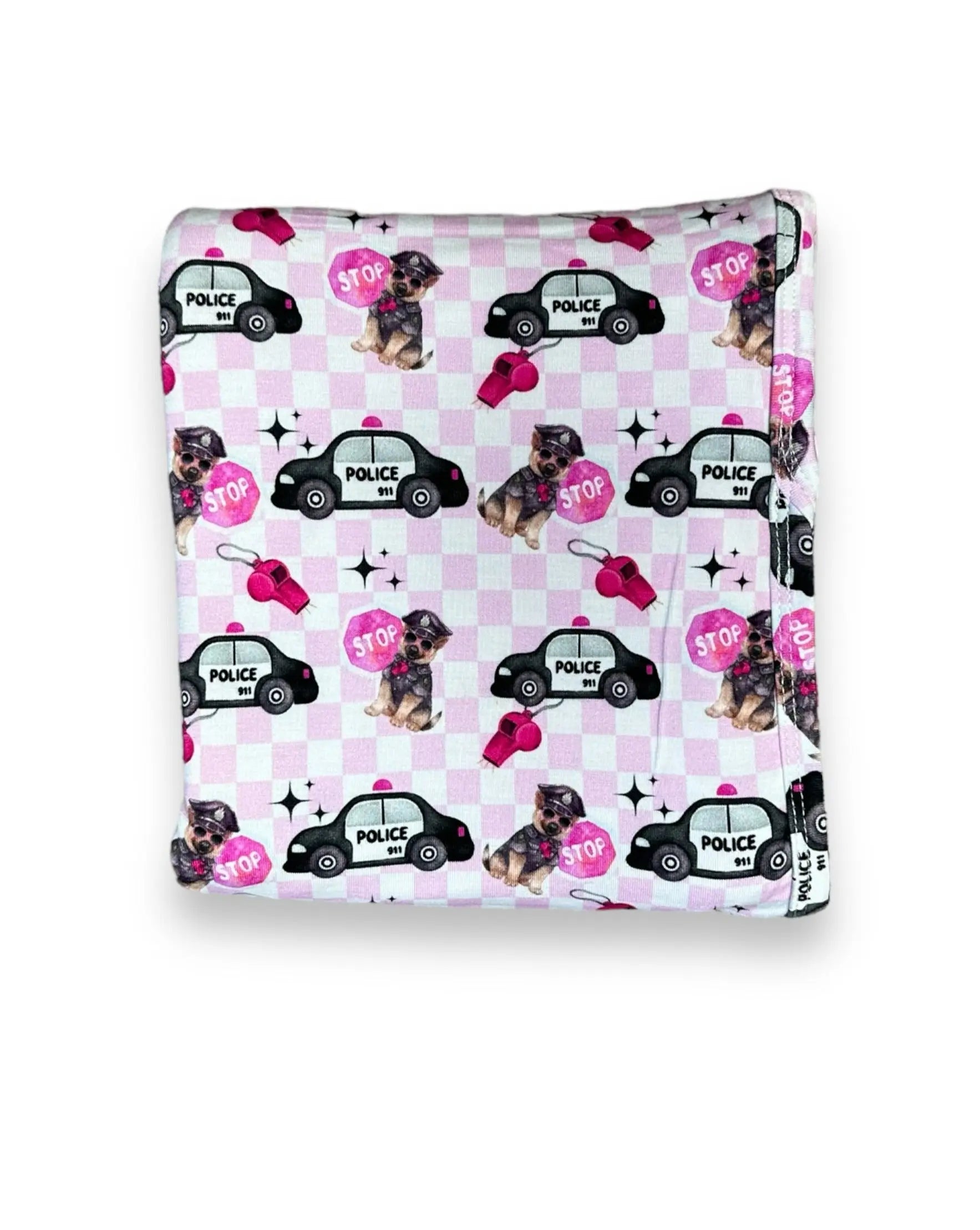 Bamboo Spandex Swaddle, Pink Police Miller & Co. Everetts Place Boutique