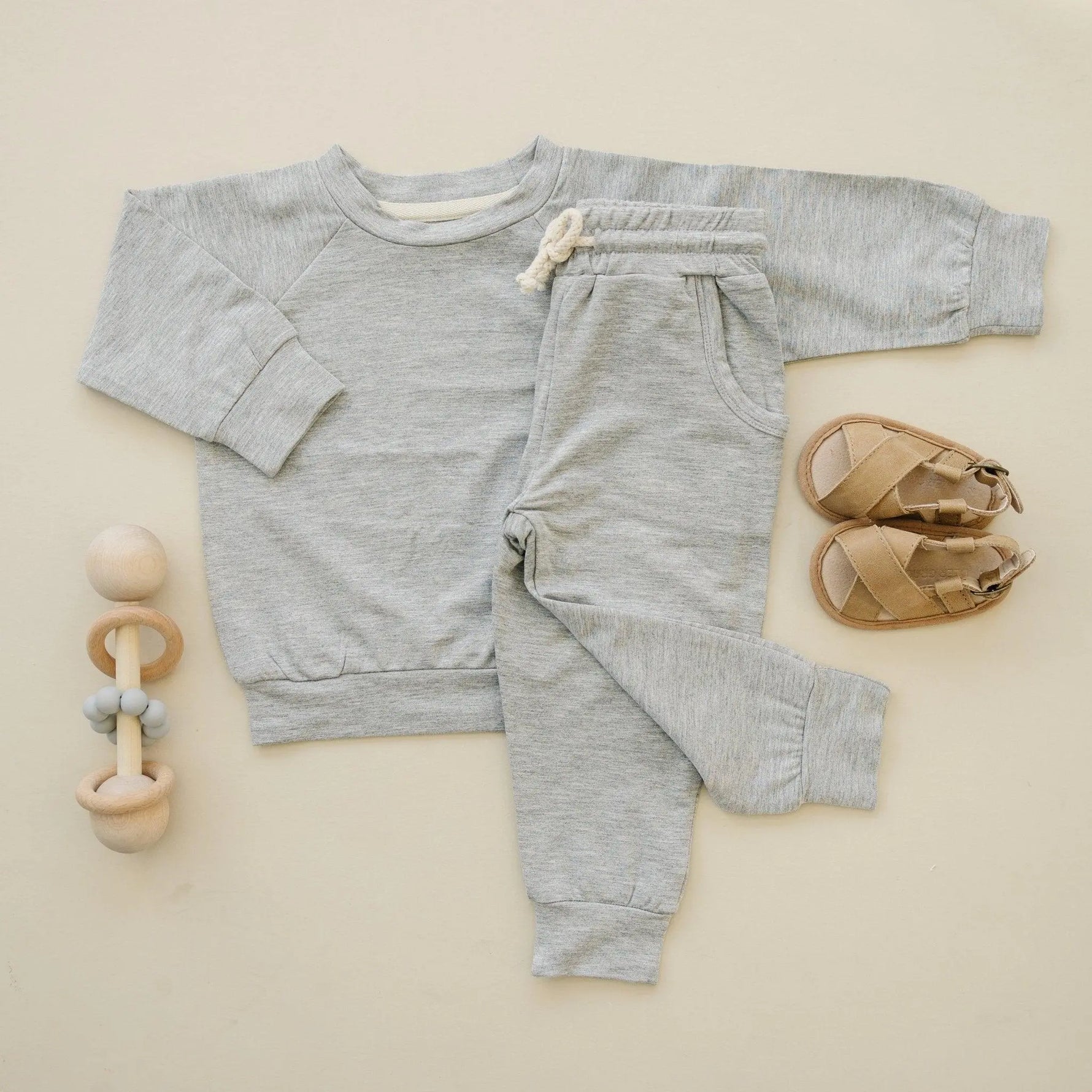 Little Joy Co. Lux Bamboo Terry Crewneck Sweatshirt With Stretch Comfort - Apparel & Accessories > Clothing > Baby & Toddler Clothing > Baby & Toddler Tops > Sweatshirts