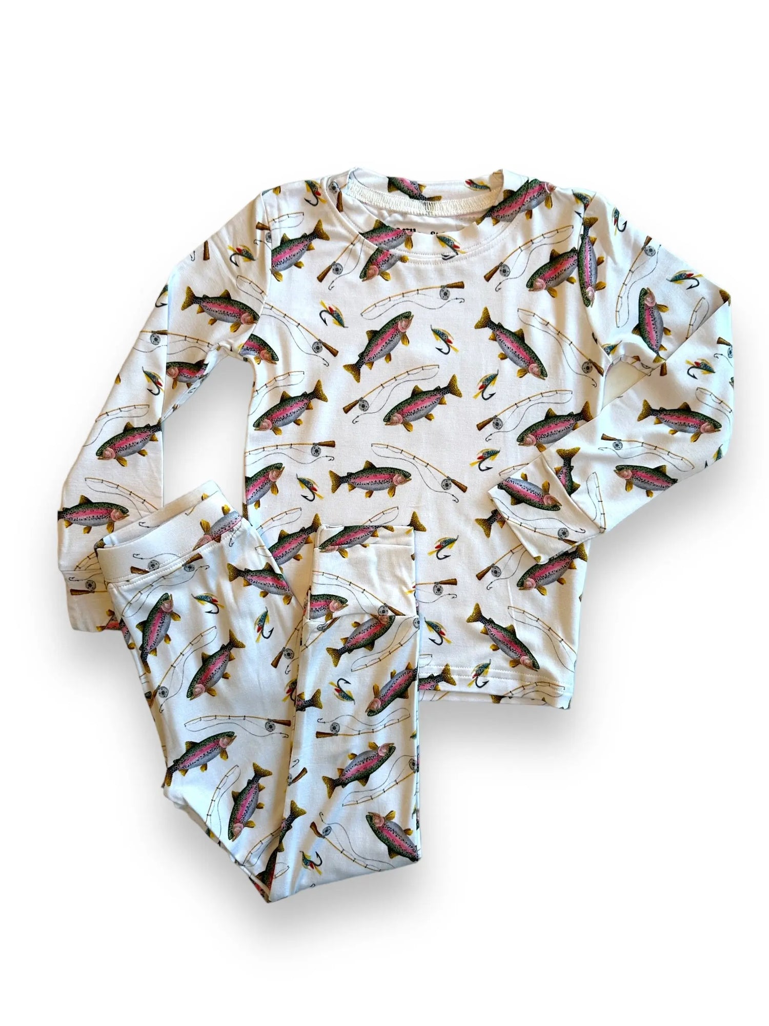 Bamboo Two Piece Pajama Set Gone Fishing Sleepwear Miller & Co. 