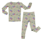 Bamboo Two Piece Pajama Set, Army Miller & Co. Everetts Place Boutique