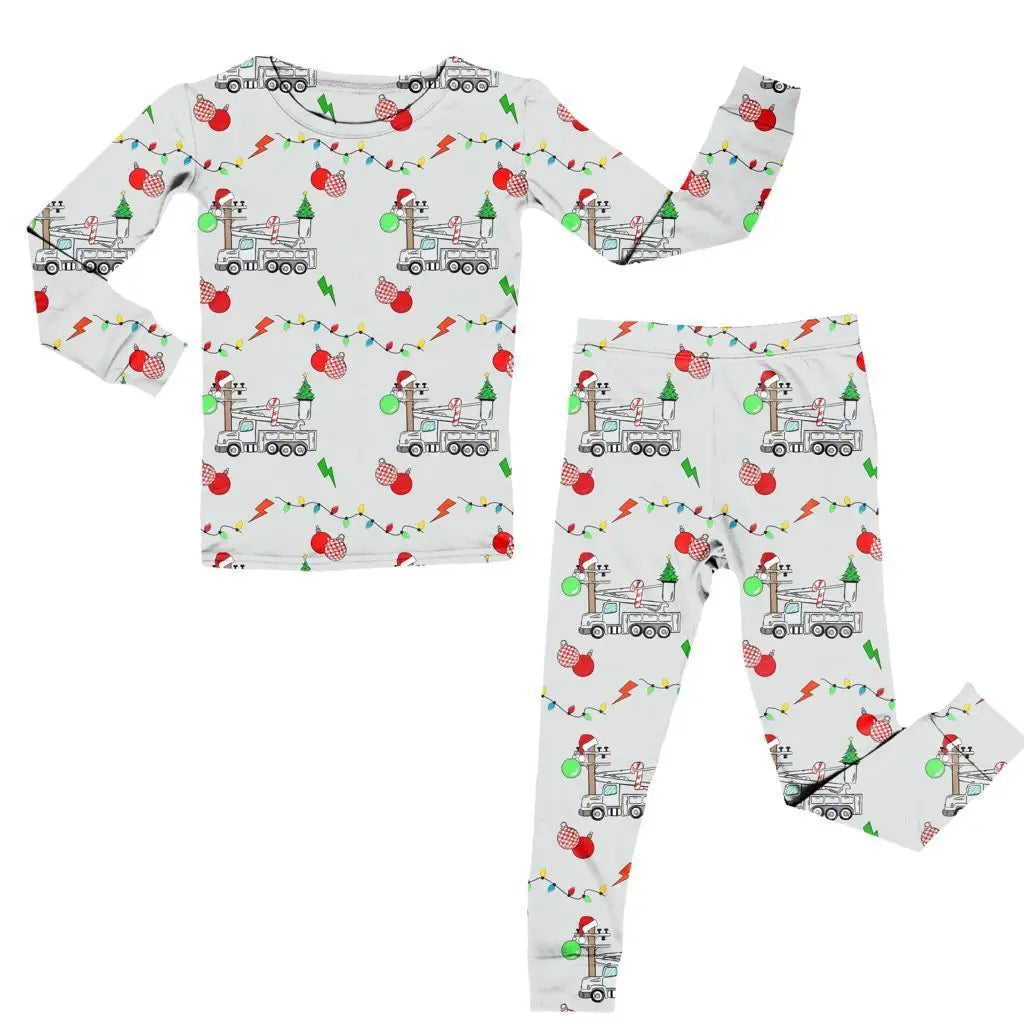 Bamboo Two Piece Pajama Set,  Christmas Lineman Miller & Co. Everetts Place Boutique