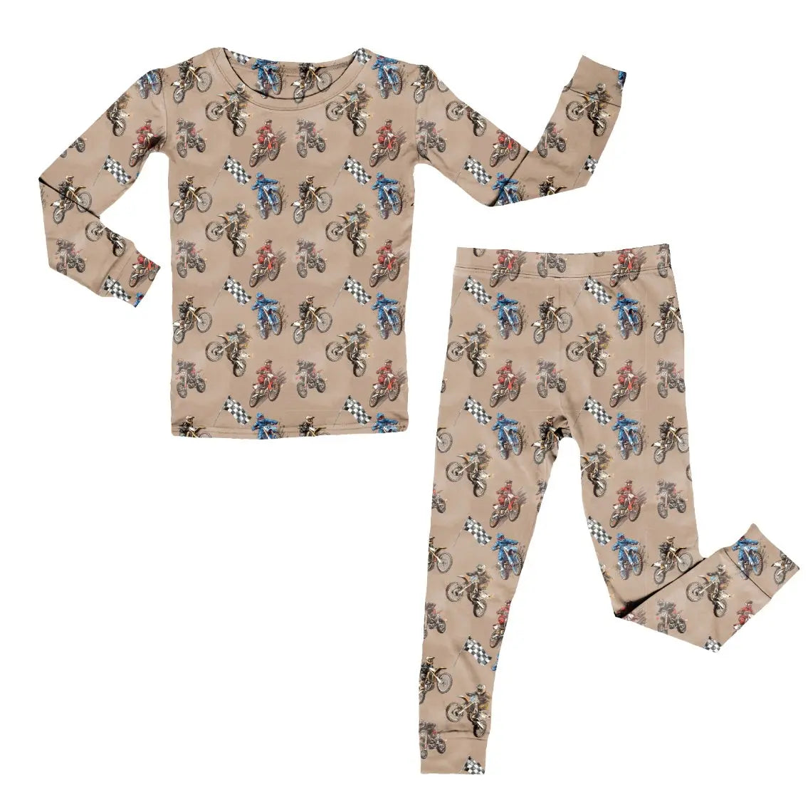 Bamboo Two Piece Pajama Set, Dirtbikes Miller & Co. Everetts Place Boutique