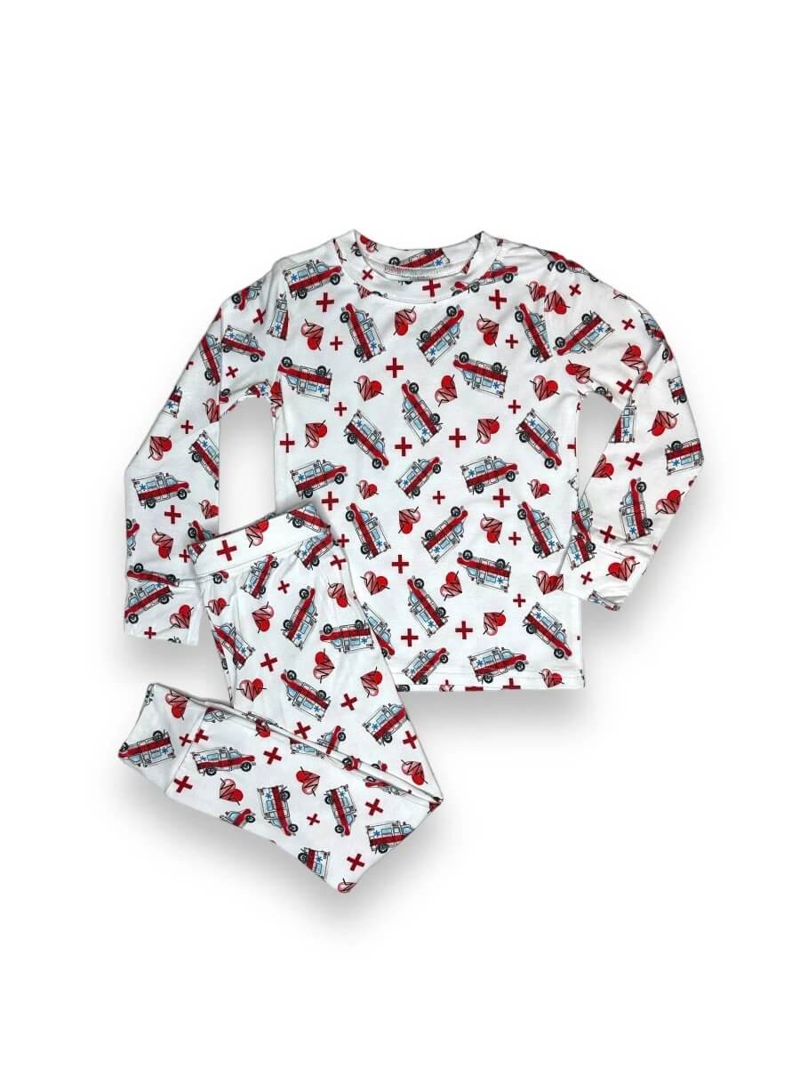 Bamboo Two Piece Pajama Set, EMS - Red, White, Dalmatian dog, Baby & Toddler Clothing, Nightwear | Everetts Place