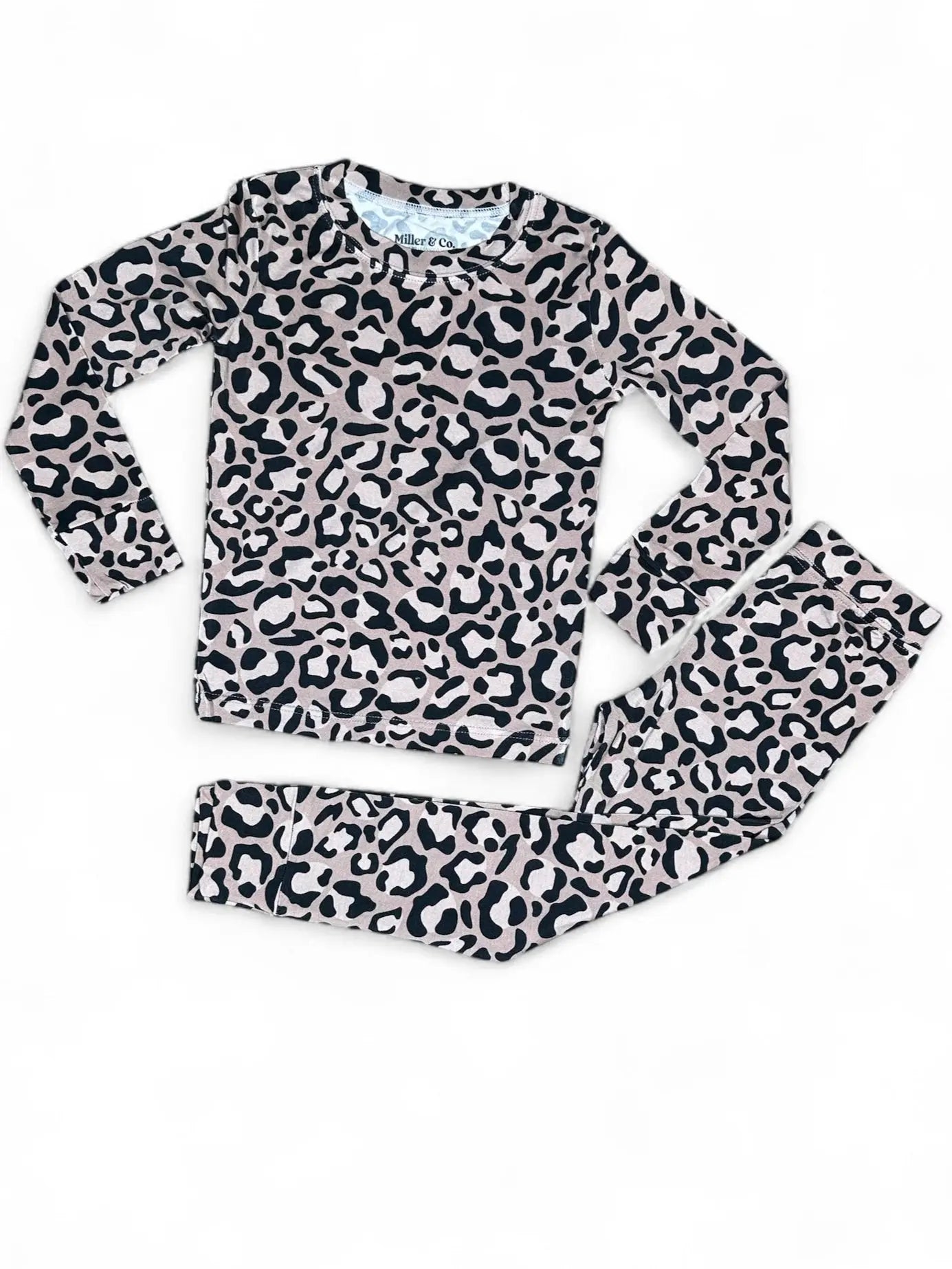 Bamboo Two Piece Pajama Set, Leopard Miller & Co. Everetts Place Boutique