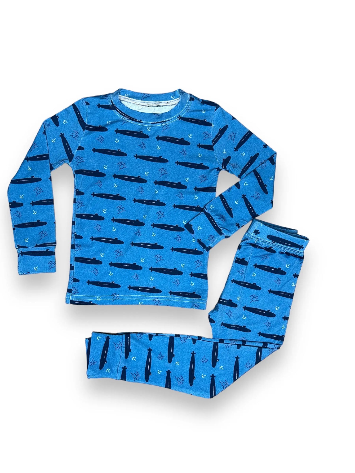 Bamboo Two Piece Pajama Set, Navy Submarine Miller & Co. Everetts Place Boutique