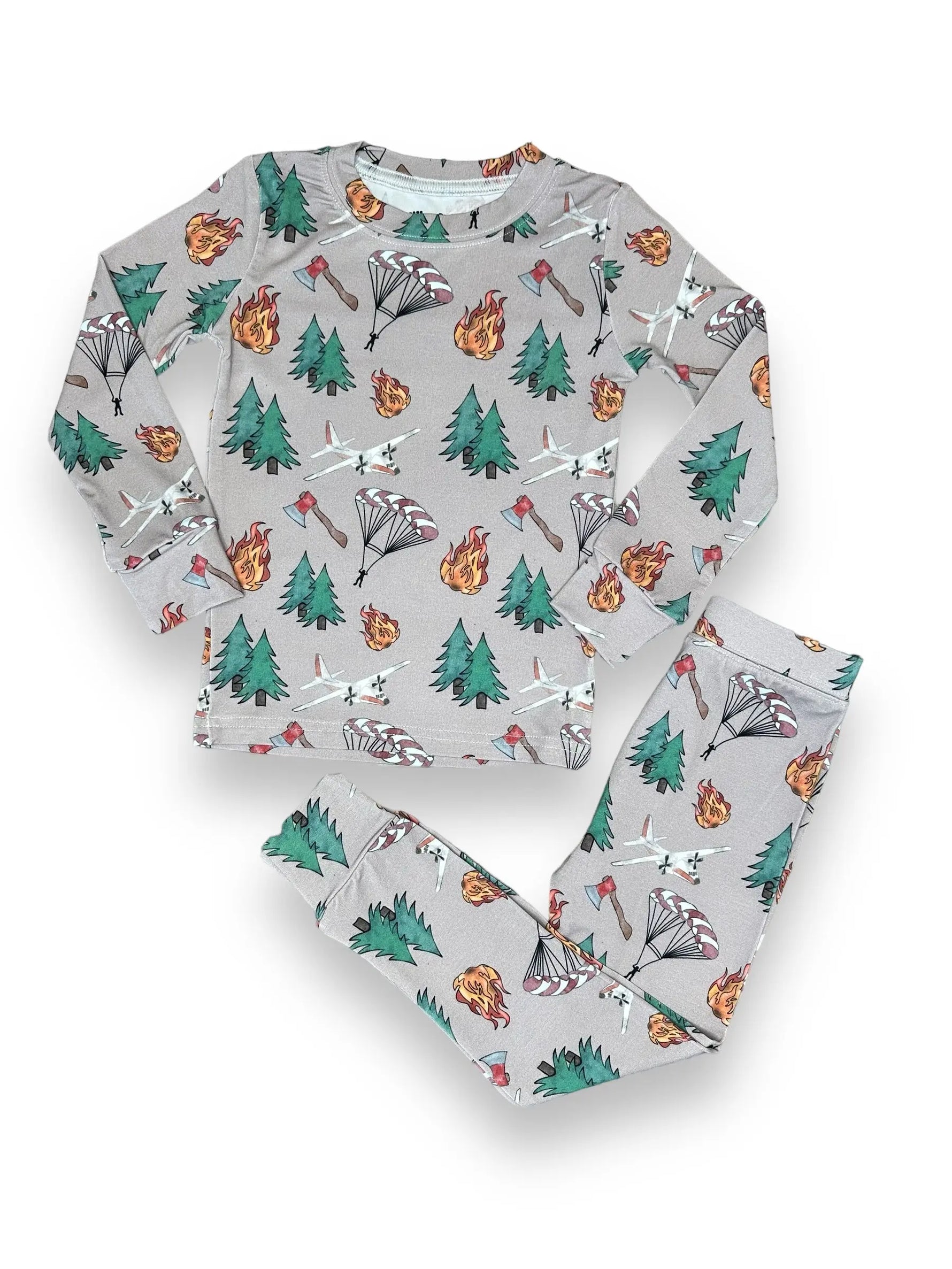 Bamboo Two Piece Pajama Set, Smokejumper Miller & Co. Everetts Place Boutique