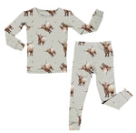Bamboo Two Piece Pajama Set, West Highland Cow Miller & Co. Everetts Place Boutique