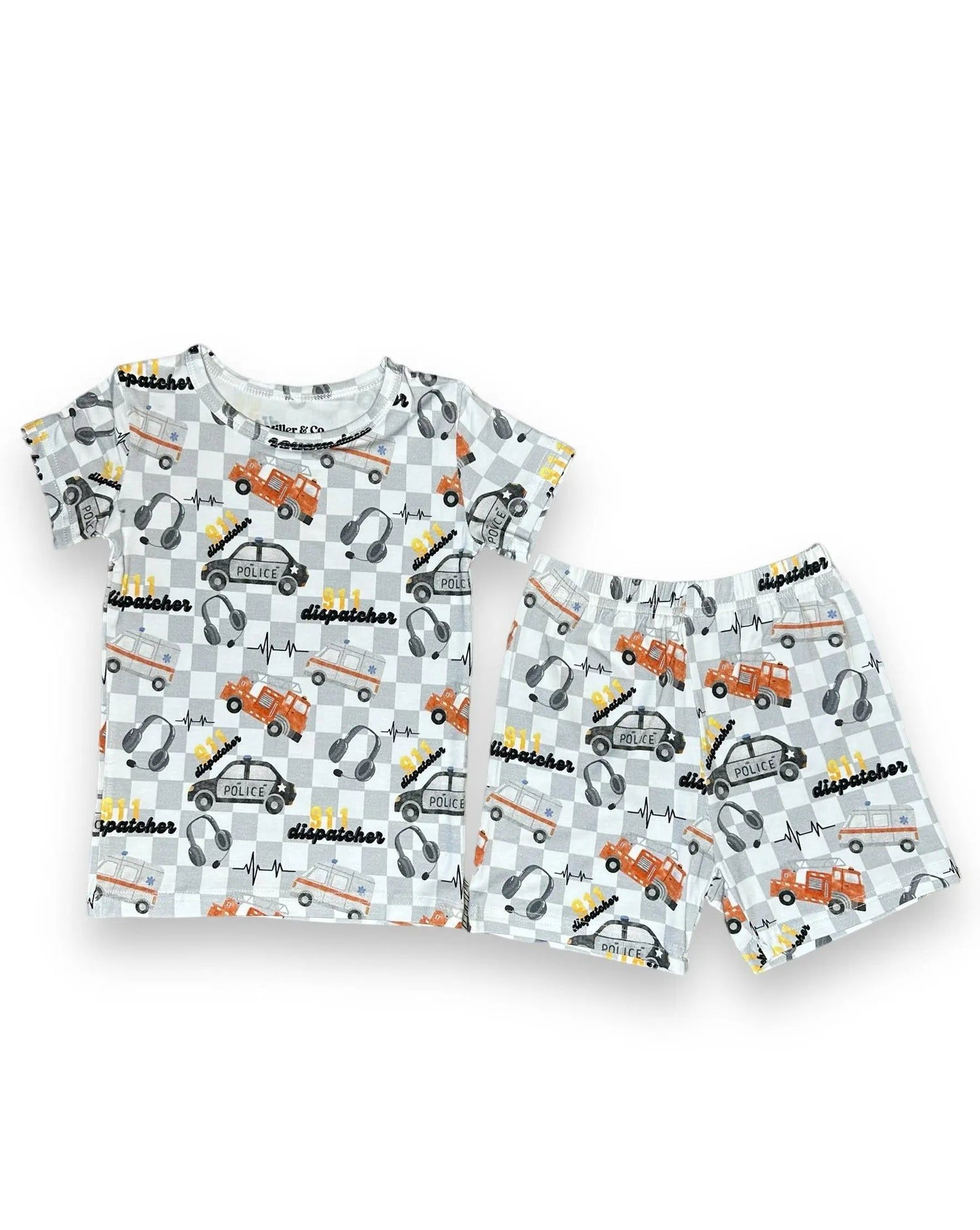 Bamboo Two Piece Short Sleeve & Shorts Pajama Set,  911 Dispatch Miller & Co. Everetts Place Boutique