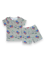 Bamboo Two Piece Short Sleeve & Shorts Pajama Set, Army Miller & Co. Everetts Place Boutique