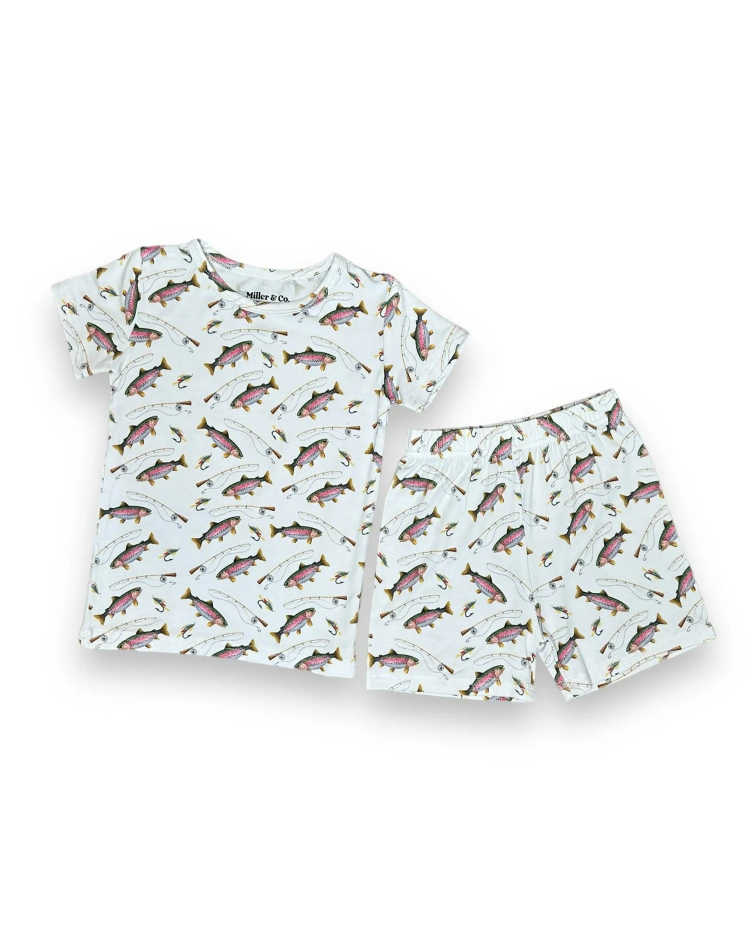 Bamboo Two Piece Short Sleeve & Shorts Pajama Set,  Gone Fishing Miller & Co. Everetts Place Boutique