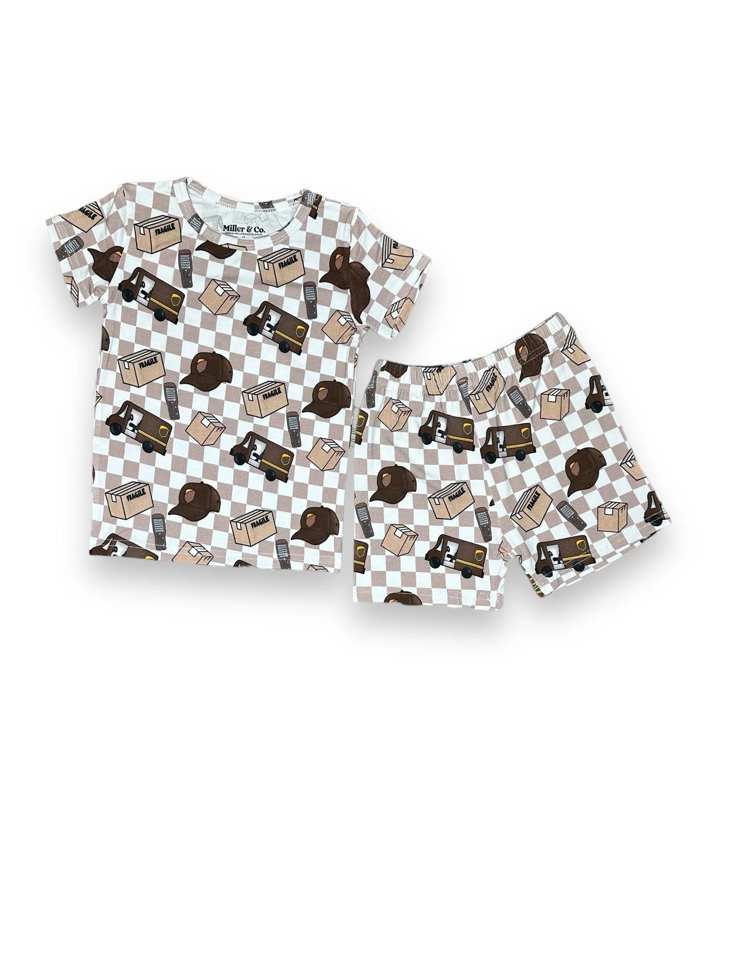 Bamboo Two Piece Short Sleeve & Shorts Pajama Set,  Package Delivery Miller & Co. Everetts Place Boutique