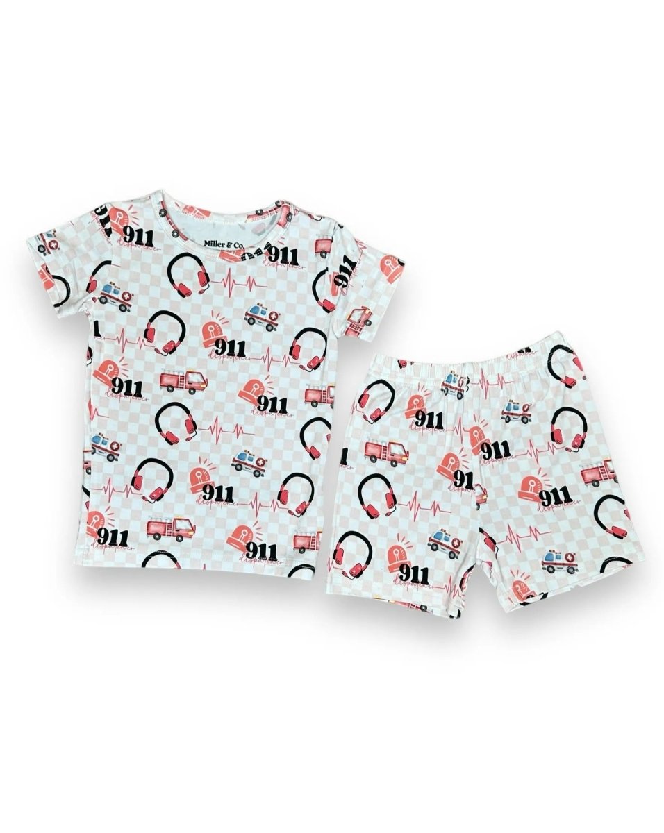 Miller & Co. Bamboo Two Piece Short Sleeve & Shorts Pajama Set, Pink Dispatch - Everetts Place Boutique - 