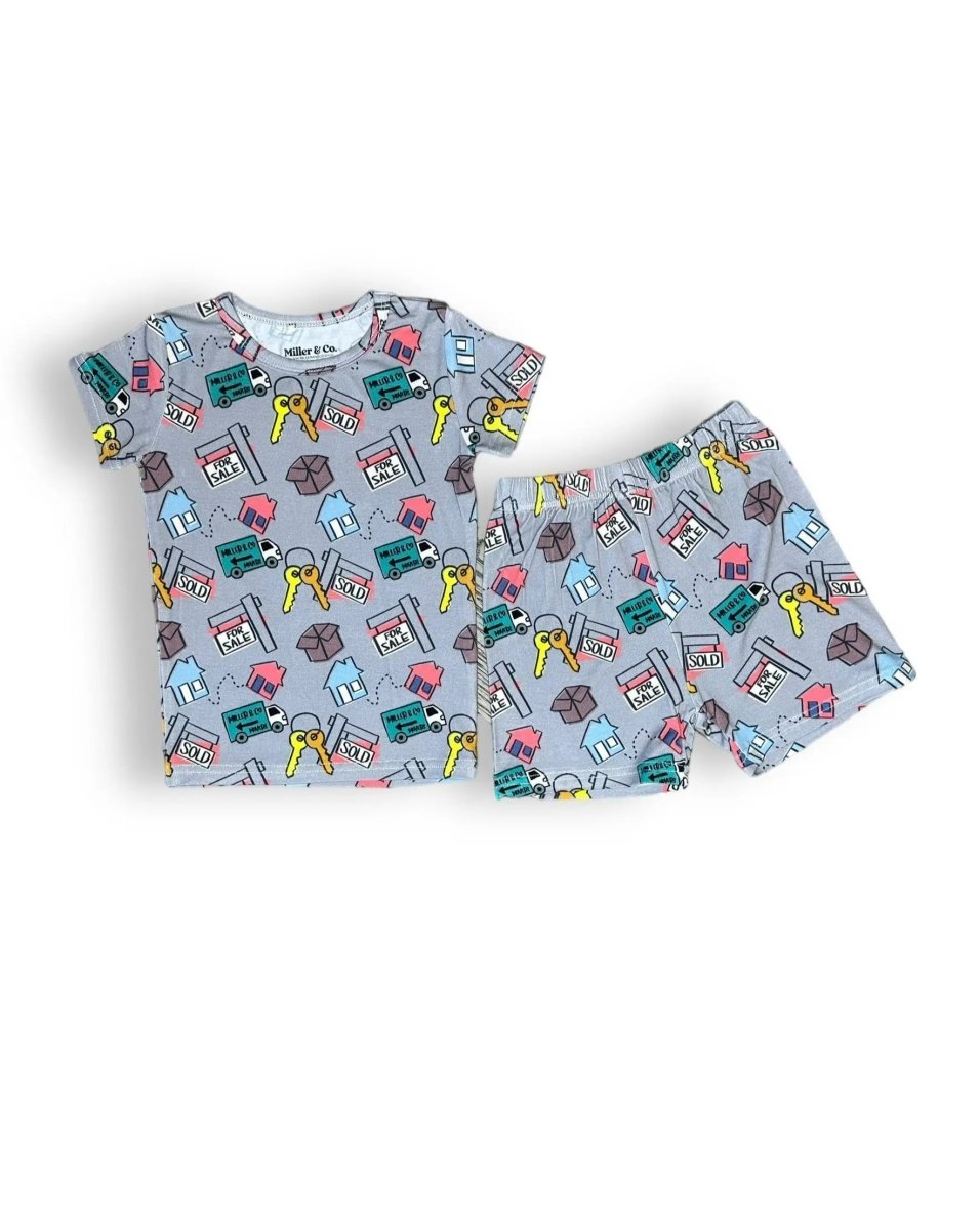 Bamboo Two Piece Short Sleeve & Shorts Pajama Set, Real Estate - Baby & Toddler Clothing, Active Shirt, Nightwear, Fictional character, Pattern | Everetts Place