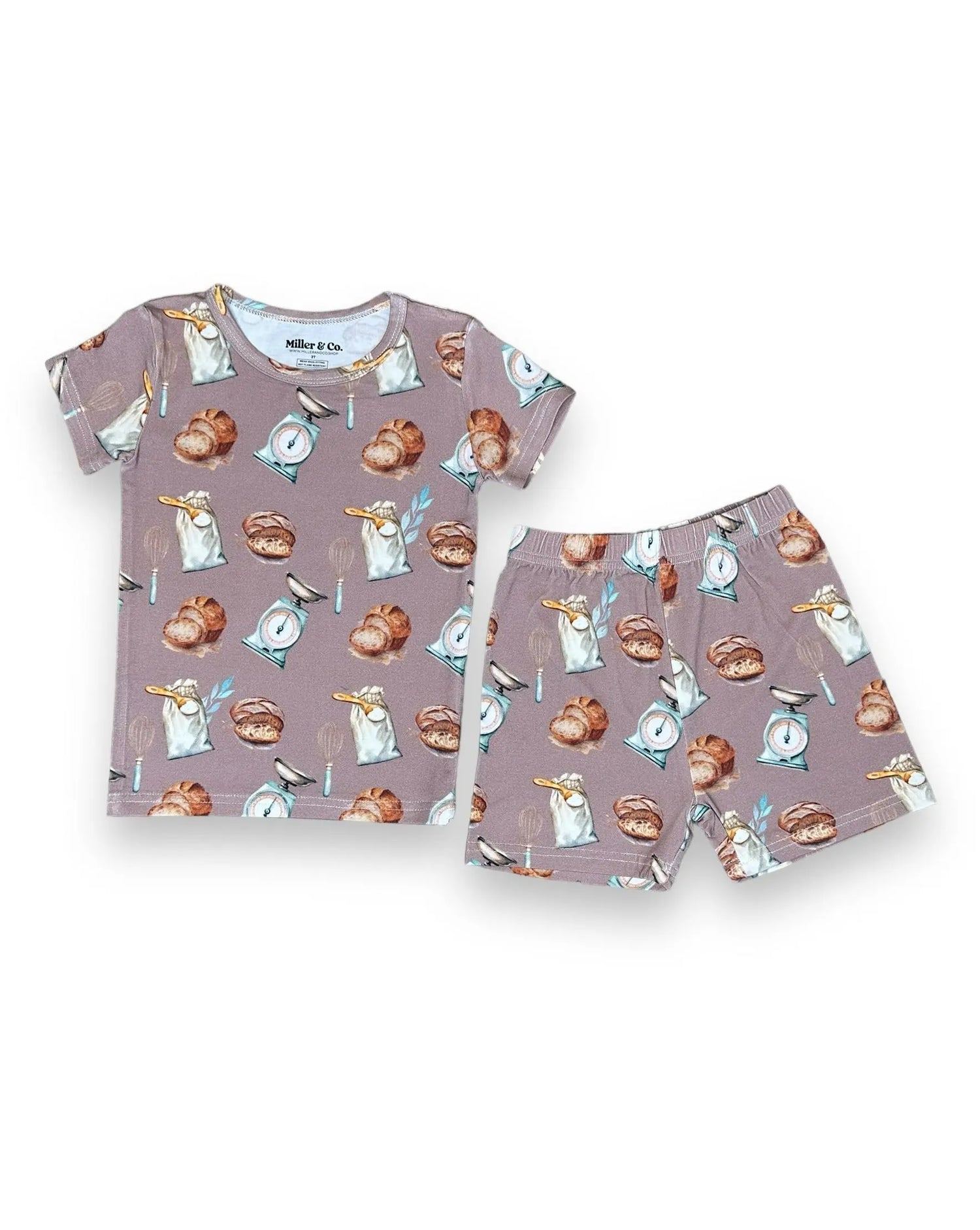 Bamboo Two Piece Short Sleeve & Shorts Pajama Set,  Sourdough Miller & Co. Everetts Place Boutique