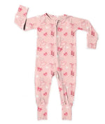 Bamboo Zipper Footie Baby Two Way Zipper Fold Over Hands Pajamas Ballerina Miller & Co. 