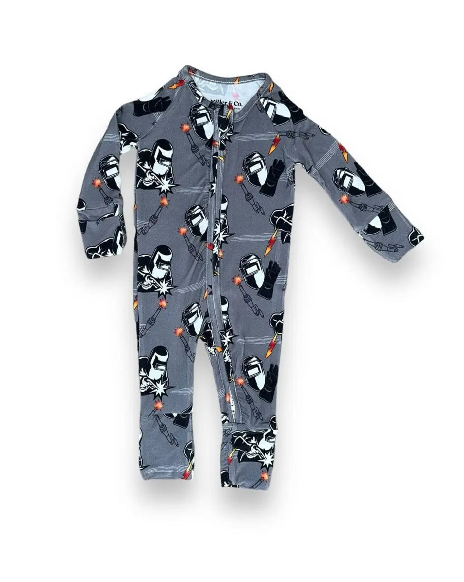 Bamboo Zipper Footie Welder Two Way Zipper Sleepwear Pajamas Miller And Co Miller & Co. 