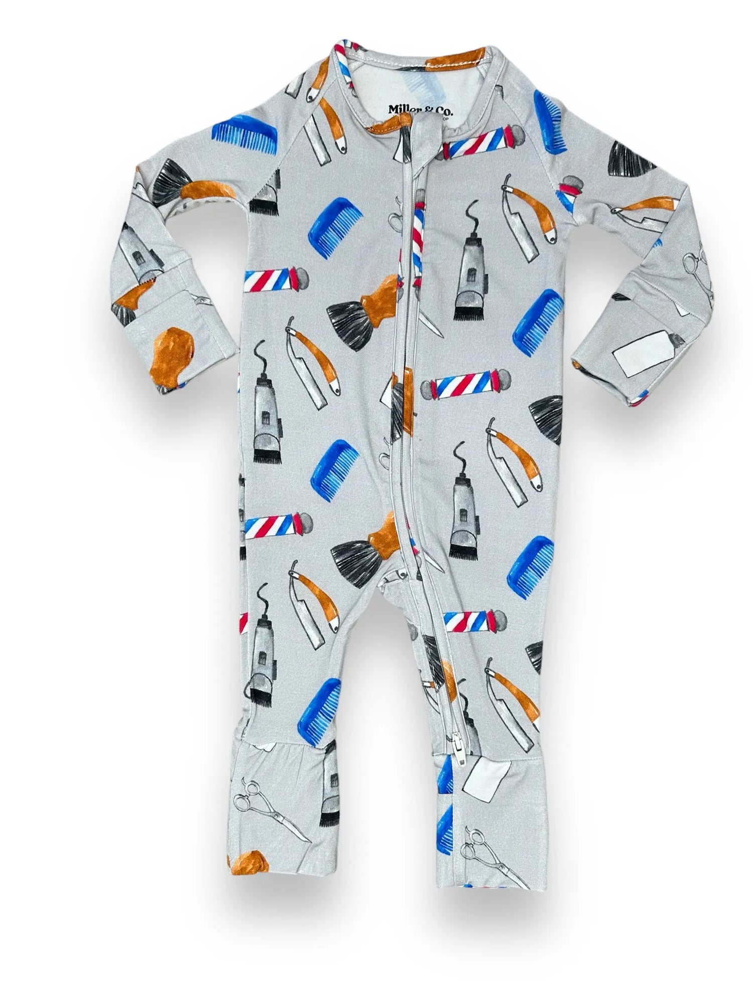 Bamboo Zipper Footie, Barber Miller & Co. Everetts Place Boutique