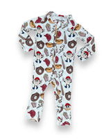 Bamboo Zipper Footie, Baseball Miller & Co. Everetts Place Boutique