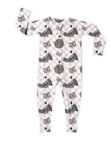 Bamboo Zipper Footie, Cheerleader Miller & Co. Everetts Place Boutique