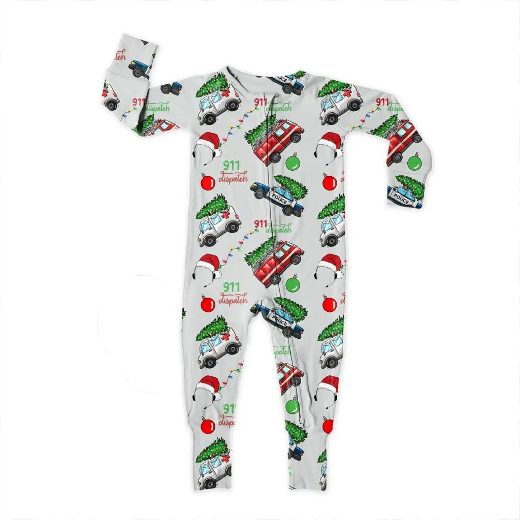 Bamboo Zipper Footie, Christmas 911 Dispatcher Miller & Co. Everetts Place Boutique