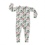 Bamboo Zipper Footie, Christmas EMS Miller & Co. Everetts Place Boutique