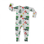 Bamboo Zipper Footie, Christmas Wildland Firefighter Miller & Co. Everetts Place Boutique