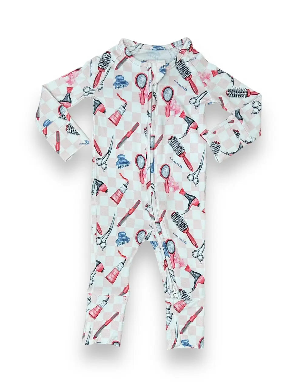 Bamboo Zipper Footie, Hair Stylist Miller & Co. Everetts Place Boutique