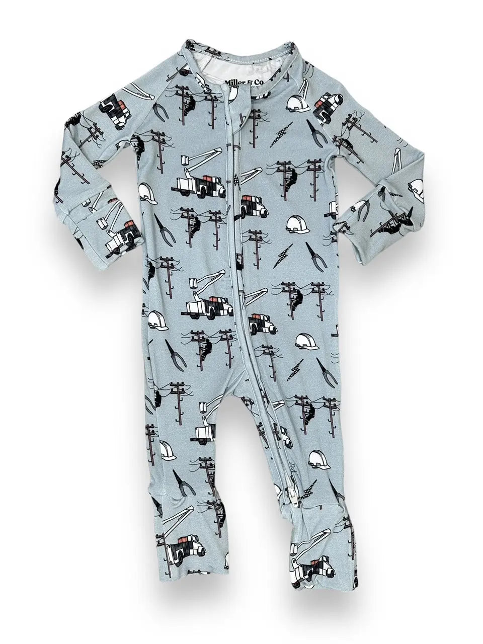 Bamboo Zipper Footie, Lineman Miller & Co. Everetts Place Boutique