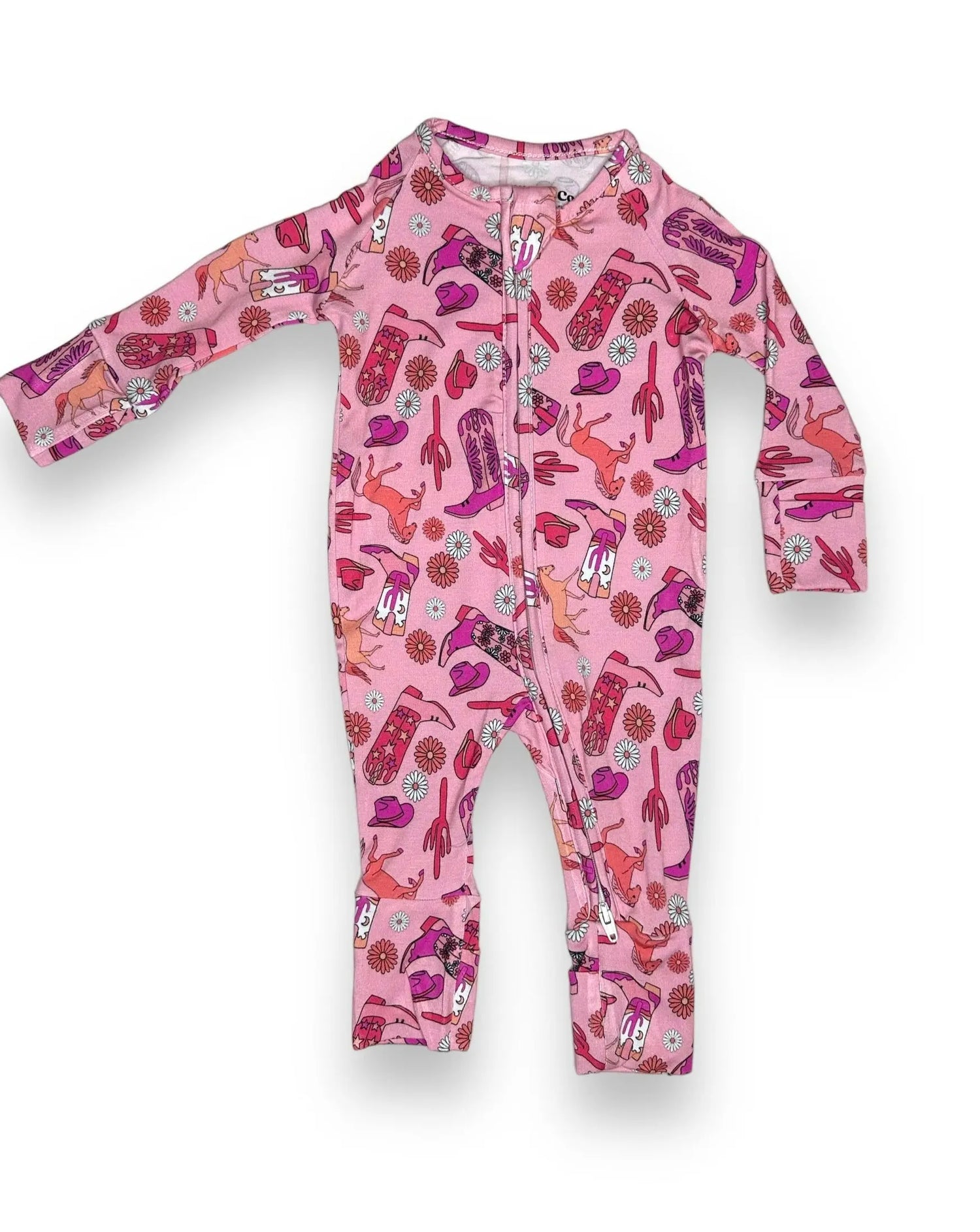 Bamboo Zipper Footie, Little Cowgirl Miller & Co. Everetts Place Boutique