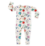 Bamboo Zipper Footie, School Teacher Miller & Co. Everetts Place Boutique