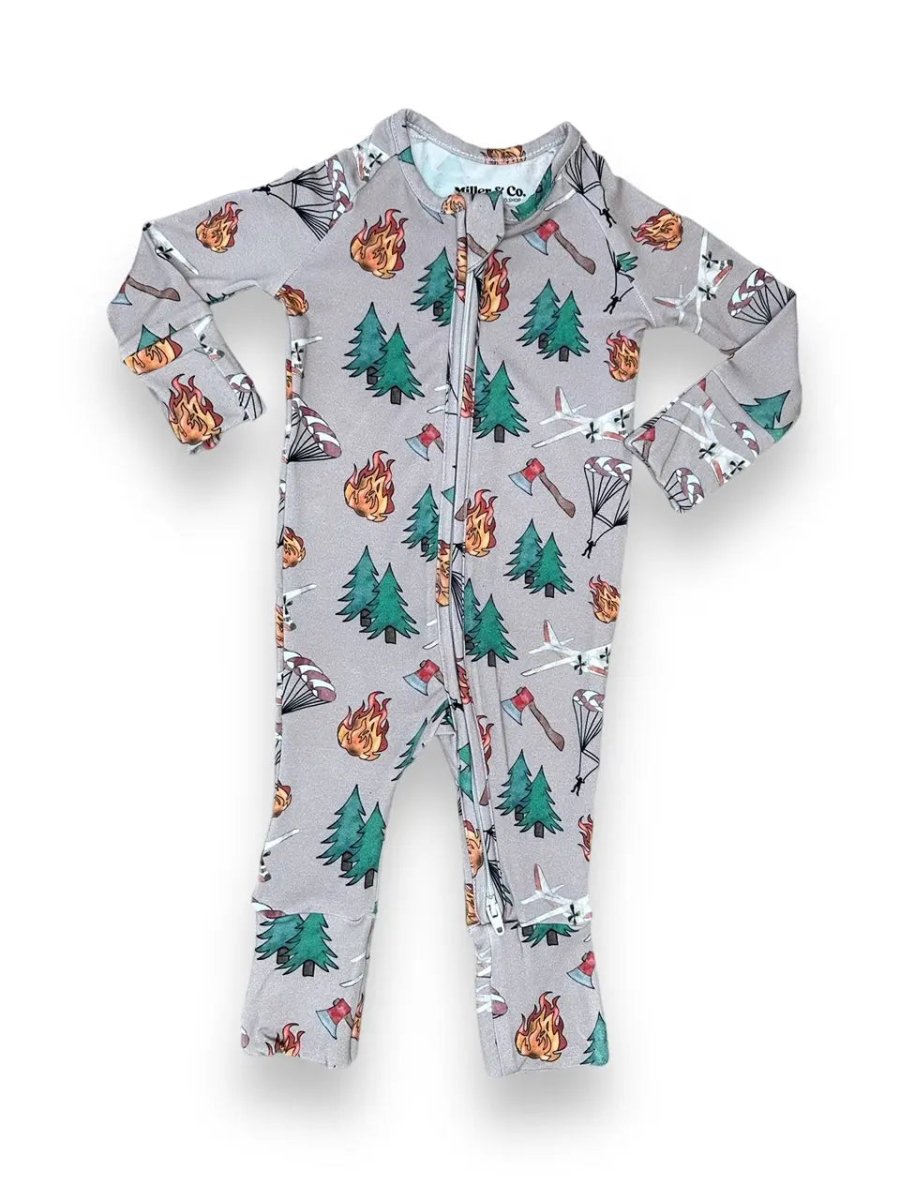 Bamboo Zipper Footie, Smokejumper - Baby & Toddler Clothing, Nightwear, Pattern, Clothing | Everetts Place
