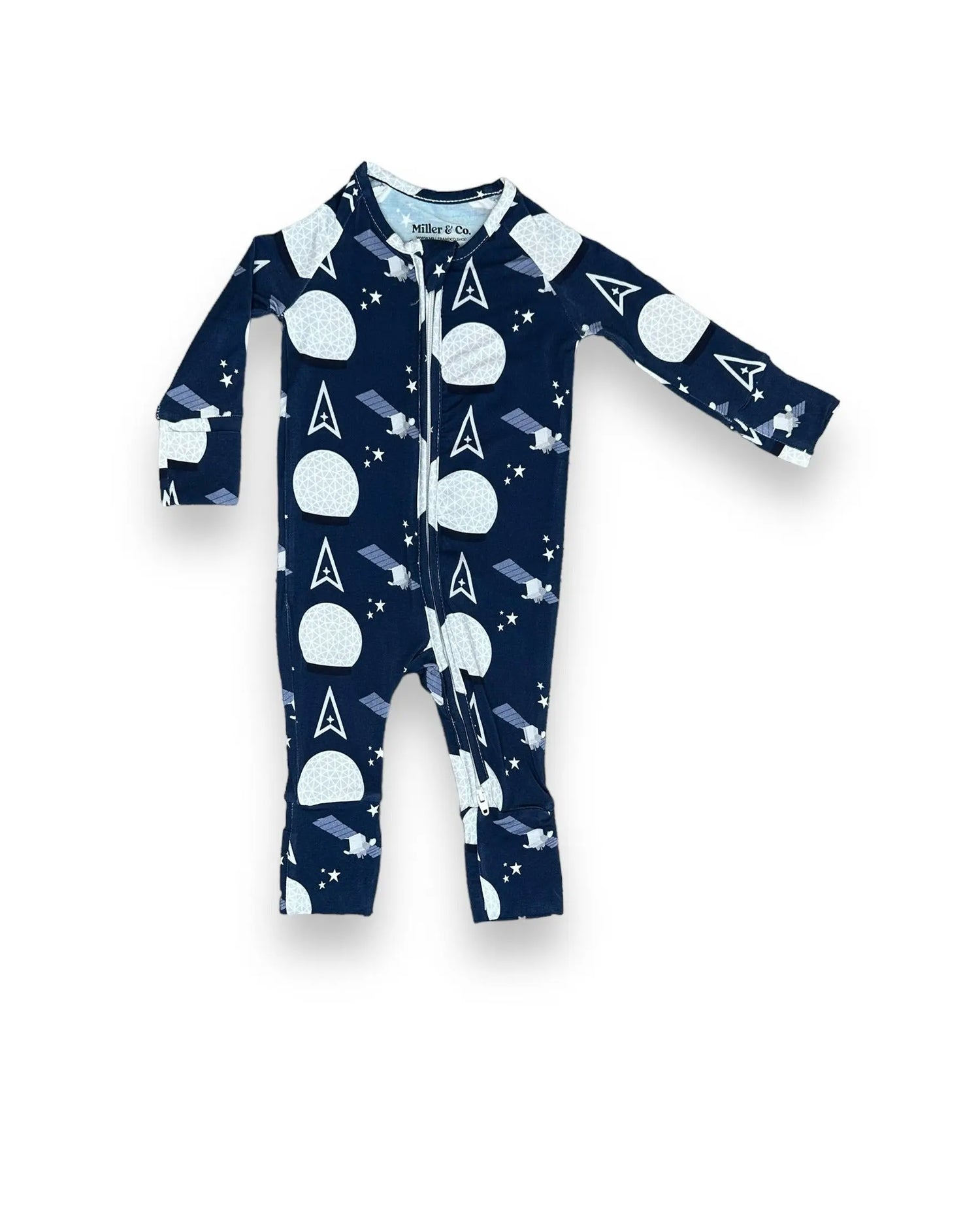 Bamboo Zipper Footie, Space Force Miller & Co. Everetts Place Boutique