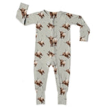 Bamboo Zipper Footie, West Highland Cow Miller & Co. Everetts Place Boutique