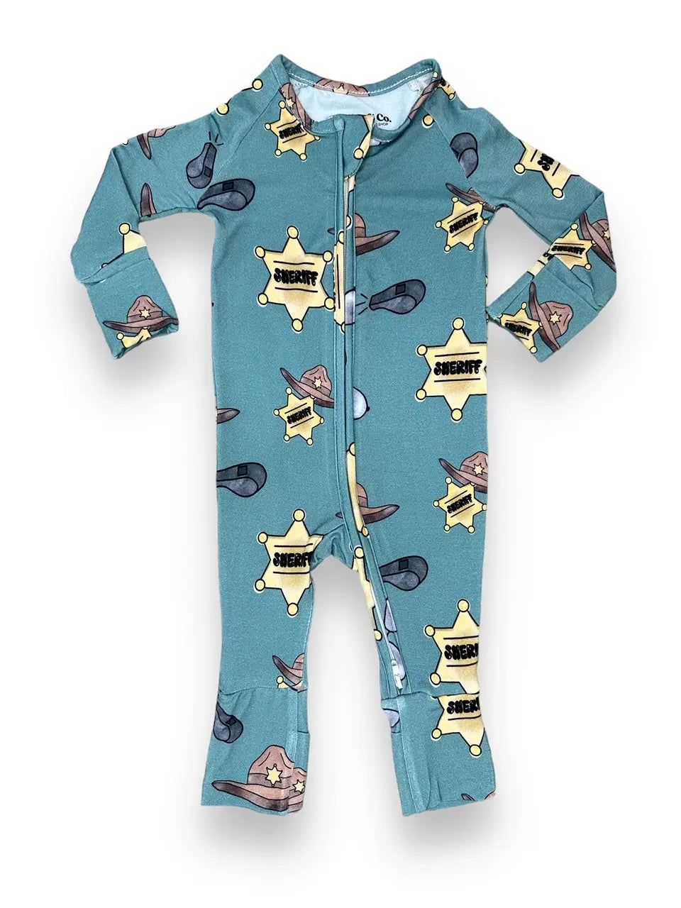Bamboo Zipper Footie,Sheriff Miller & Co. Everetts Place Boutique