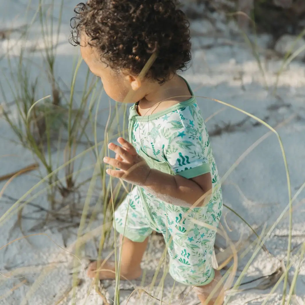 Save the Turtles Shorty Romper | Bamboo by Kolorful