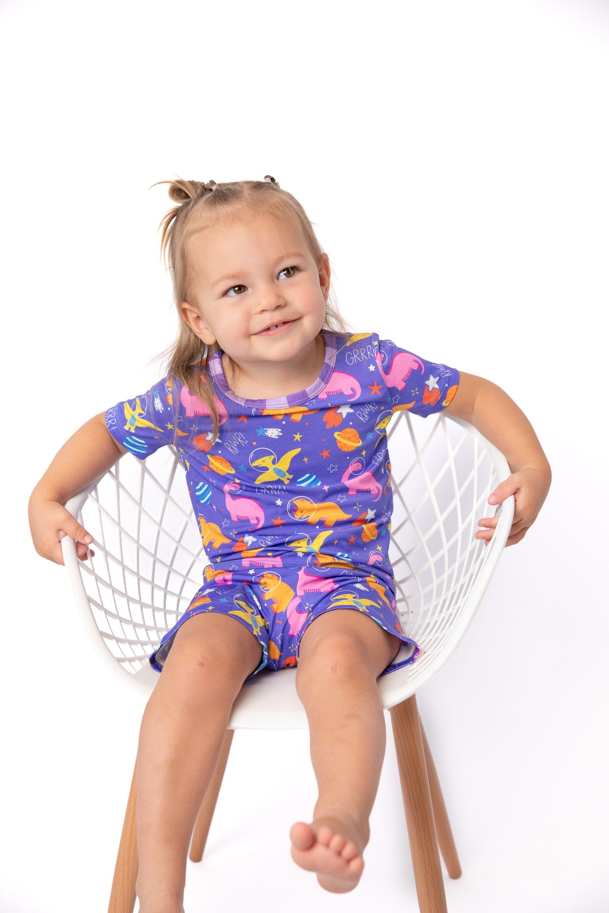 Girls’ Space Dinosaur Bamboo Baby Dress by Rayn’s Tiny Stitches