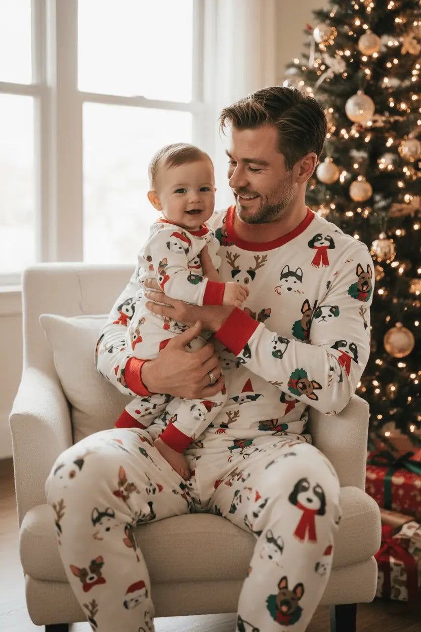 Dreamlet Bark The Halls (Men's Long Sleeve PJ) - 