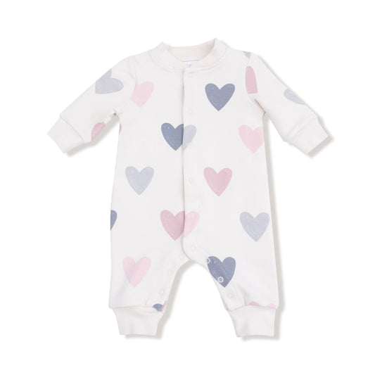 Baseball Collar Romper With Front Placket Angel Dear Angel Dear Everetts Place: Online Boutique