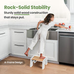 Wooden Kids Step Stool - 1-Step Multi-Purpose by Ocodile.com