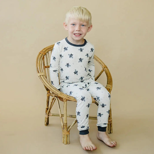 Batty for Bedtime Two Piece Bamboo Pajamas for Kids Comfort Little Joy Co. Everetts Place: Online Boutique